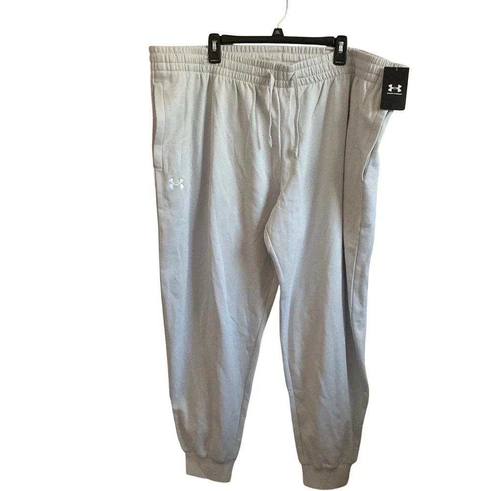 Under Armour Men's Big and Tall Silver Rival Fleece Joggers - Size 4X - NEW